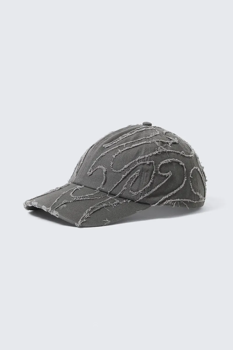 Distressed Cotton Canvas Baseball Cap