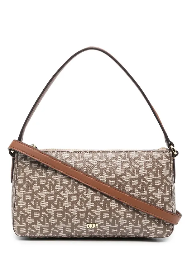DKNY Ava axelväska med monogram - Neutral