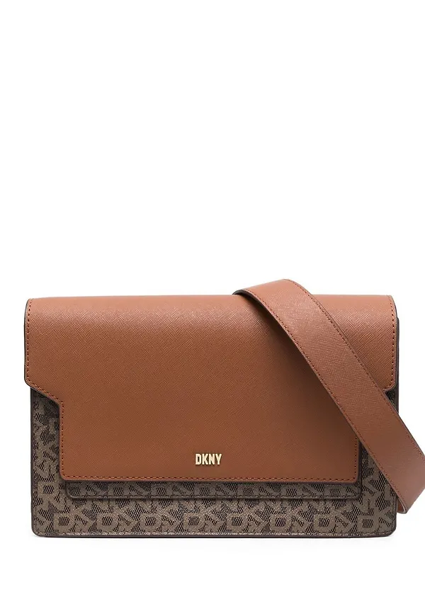 DKNY axelremsväska med monogram - Brun