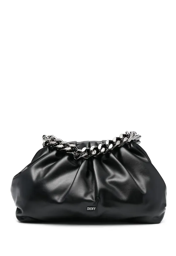 DKNY axelväska med plisserad detalj - Svart