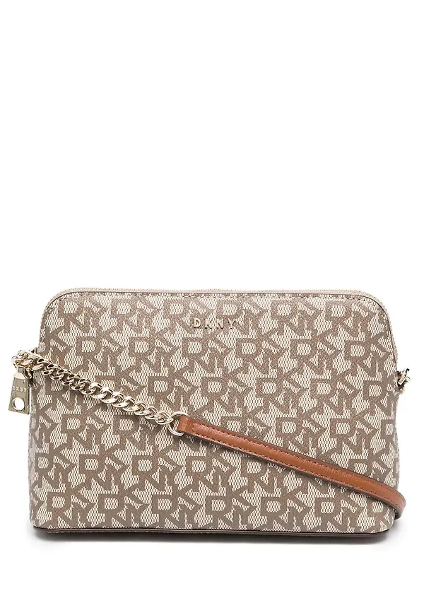 DKNY Bryant axelremsväska med monogram - Brun
