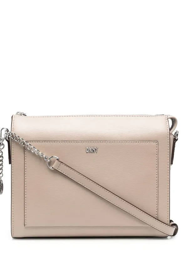 DKNY Bryant axelväska i läder - Neutral