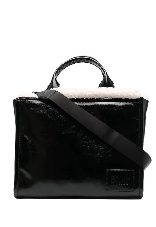 DKNY Emilee skrynklad totebag - Svart