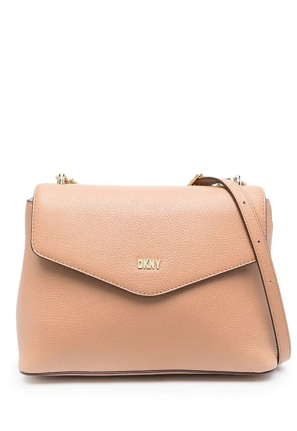 DKNY Frankie axelremsväska i läder - Neutral