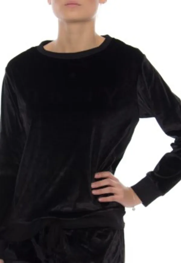 DKNY Insert Logo LS Sleep Top Svart polyester Medium Dam