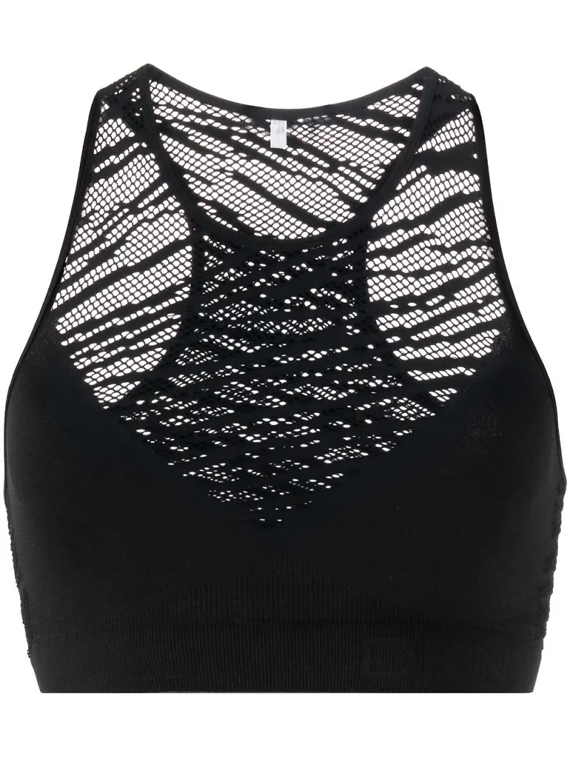 DKNY kort linne med tigermotiv - Svart