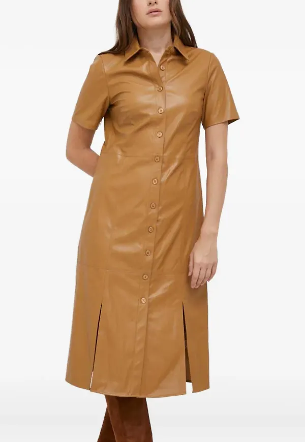 DKNY kortärmad midiklänning - Brun