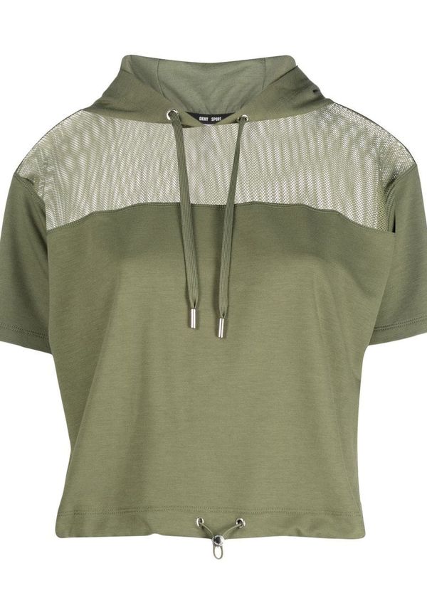 DKNY kortärmad hoodie med meshpanel - Grön