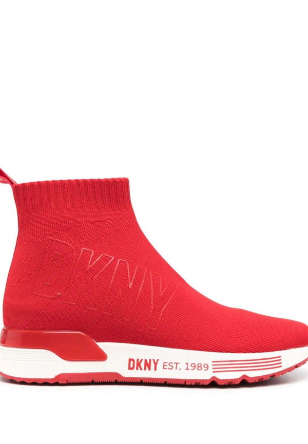 DKNY Nona stickade sneakers med logotyp - Röd