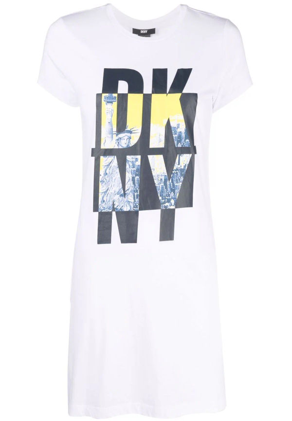 DKNY NYC tunika med logotyp - Vit