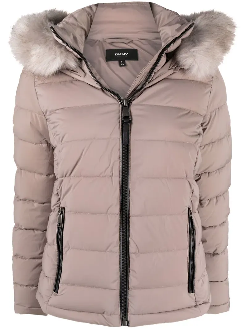 DKNY puffjacka med huva - Grå