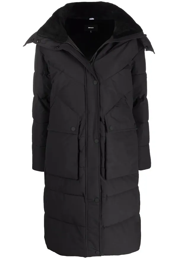DKNY puffjacka med huva - Svart