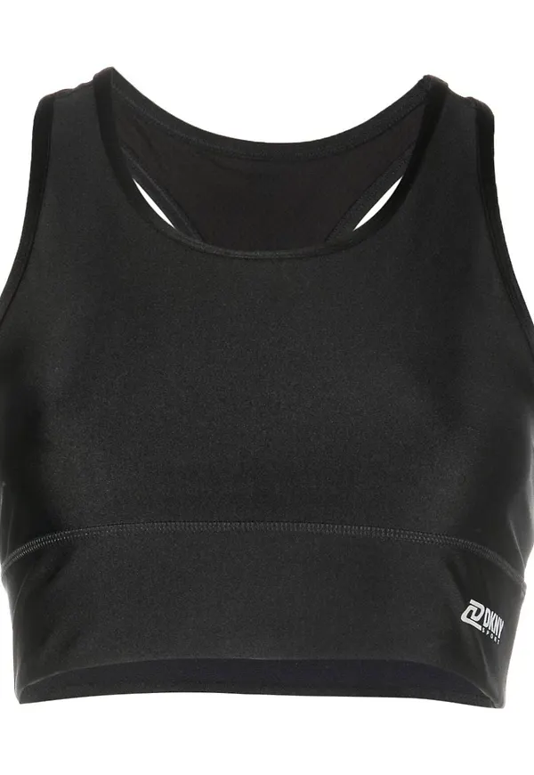 DKNY stretchig topp med logotyp - Svart
