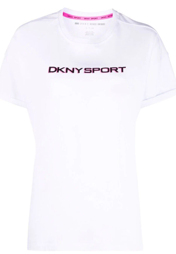 DKNY t-shirt med rundad hals - Vit