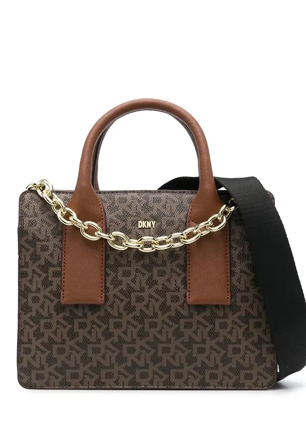 DKNY totebag med logotyp - Silverfärgad