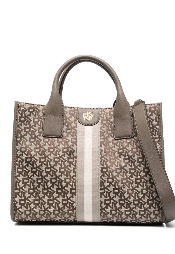 DKNY totebag med monogram - Brun