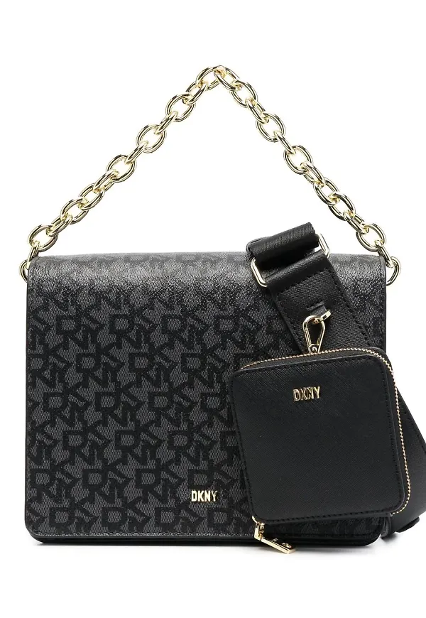 DKNY totebag med monogram - Svart