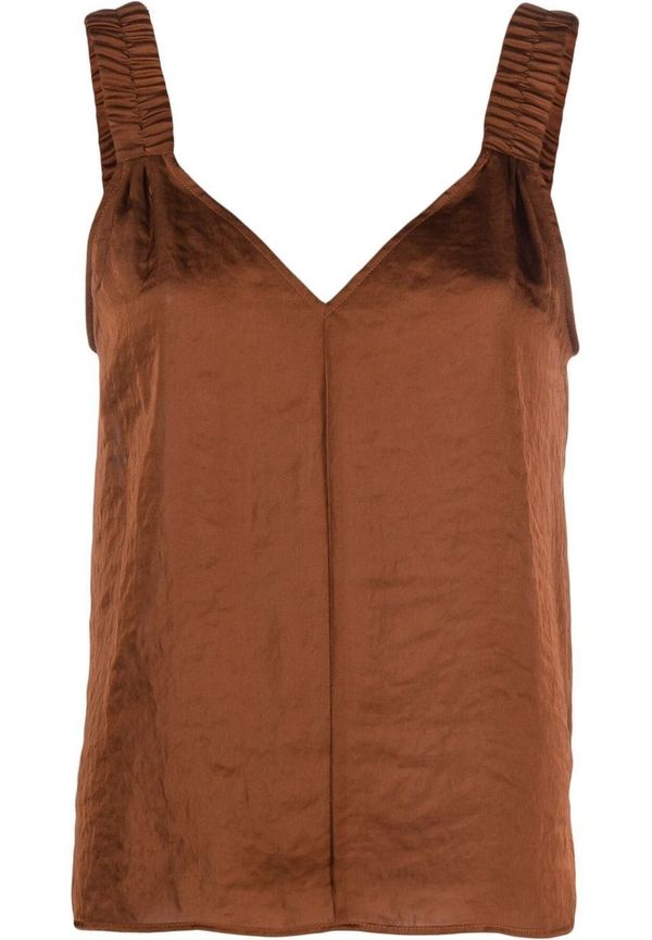 DKNY v-ringad ärmlös topp - Brun