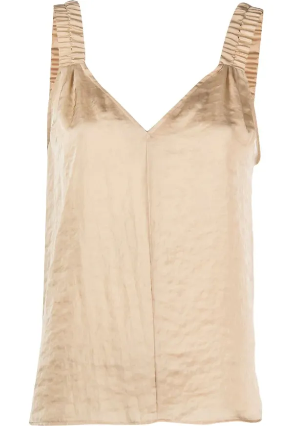 DKNY v-ringad ärmlös topp - Neutral
