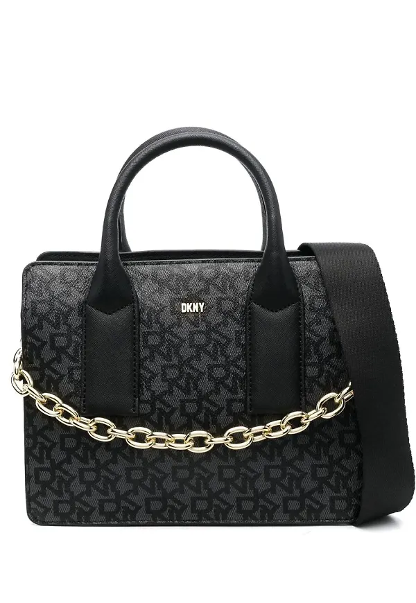 DKNY väska med topphandtag och logotyp - Svart