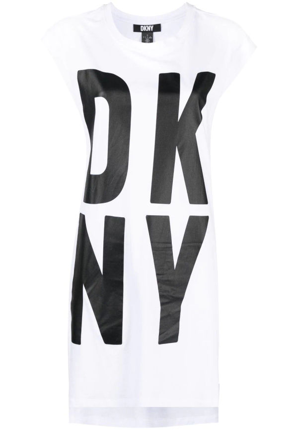 DKNY ärmlös topp med logotyp - Vit