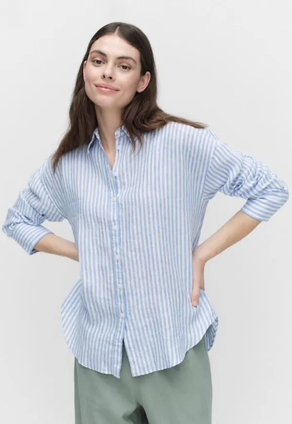 Dobber Camera shirt Blusar BLUE STRIPE Dam XS