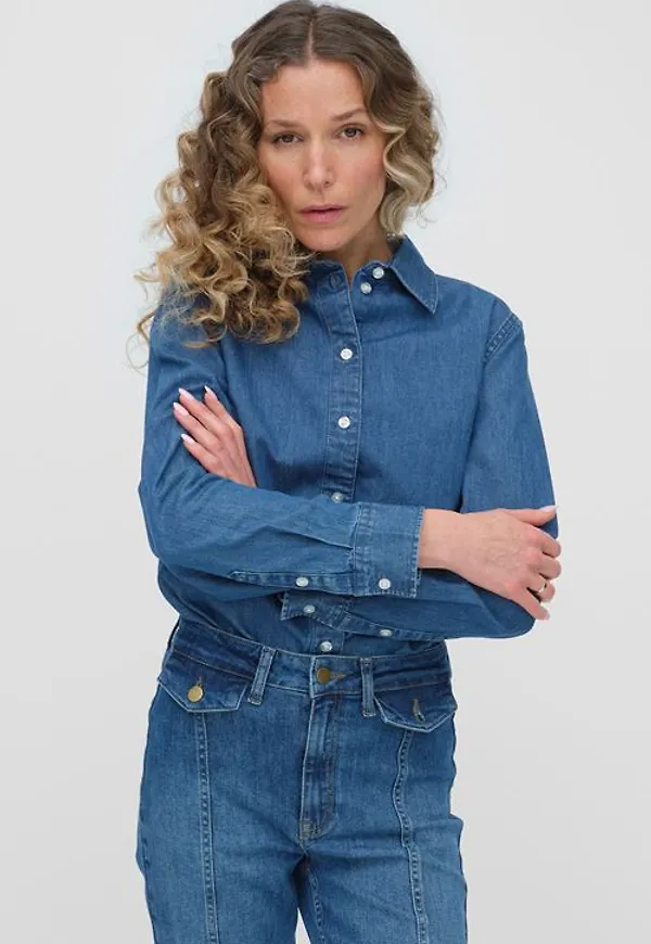 Dobber Denise denim shirt Blusar