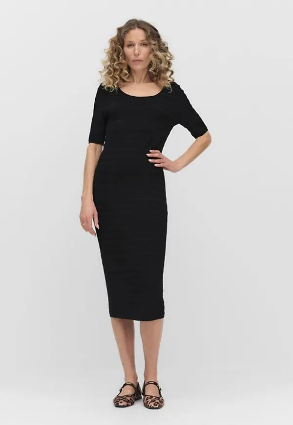 Dobber Keyla knitted dress Klänningar BLACK Dam XS