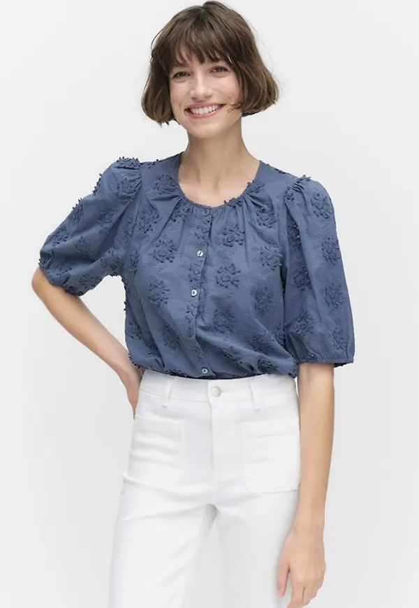 Dobber Minou blouse Blusar MID BLUE Dam XS