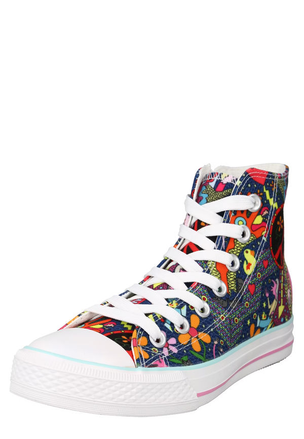 Dockers by Gerli Hög sneaker marinblå / ljusblå / gul / orange / knallröd