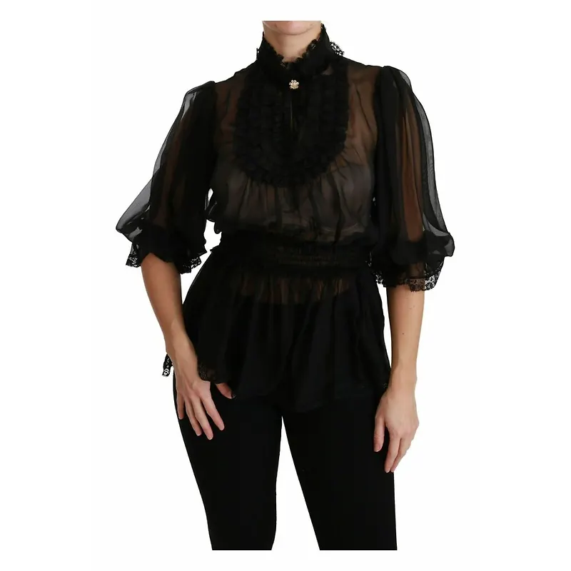 Dolce & Gabbana - Blusar - Svart - Dam - Storlek: XS