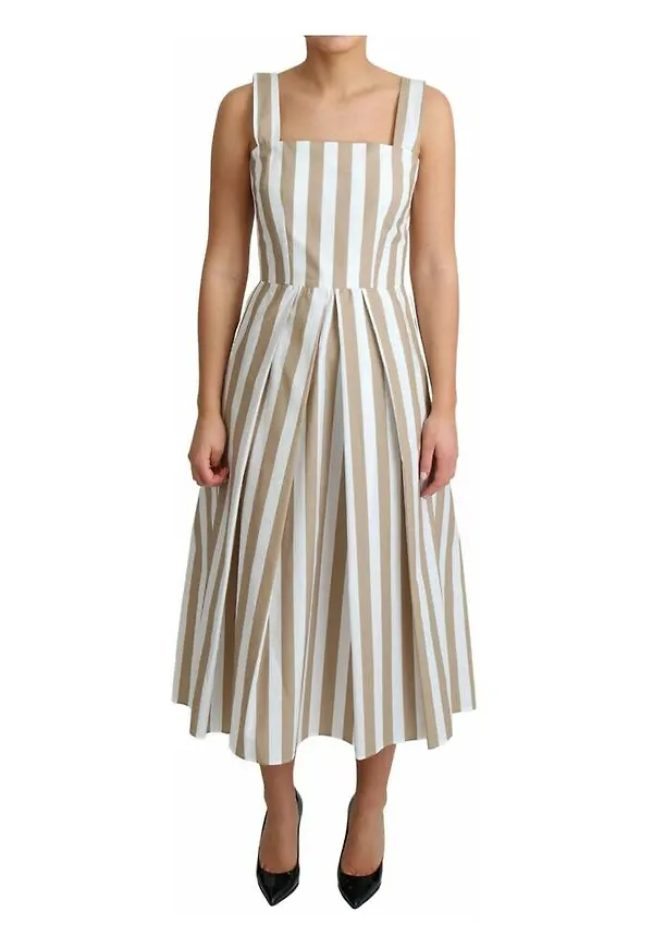 Dolce & Gabbana A-Line Gown Dress Beige, Dam