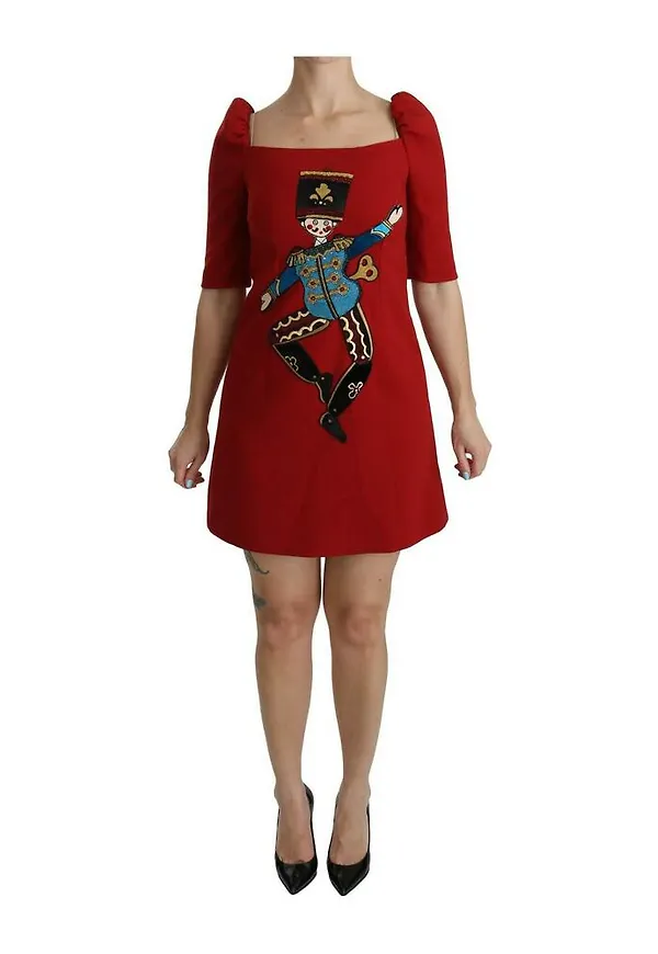 Dolce & Gabbana A-line Wool Dress Röd, Dam