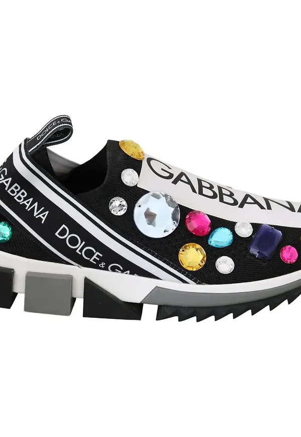 Dolce & Gabbana Crystal Sneakers Svart, Dam