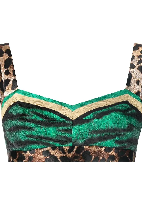 Dolce & Gabbana djurmönstrad croptop - Grön