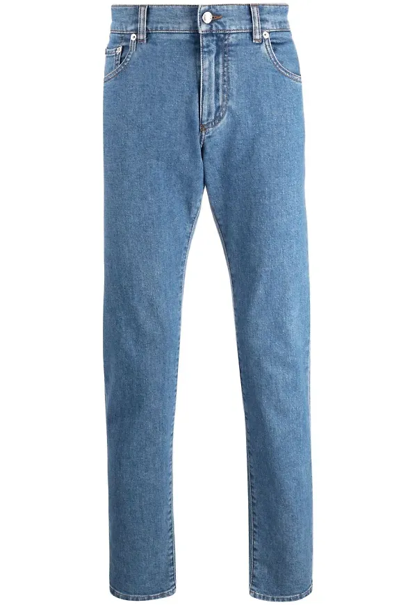 Dolce & Gabbana halvhöga tapered-jeans - Blå