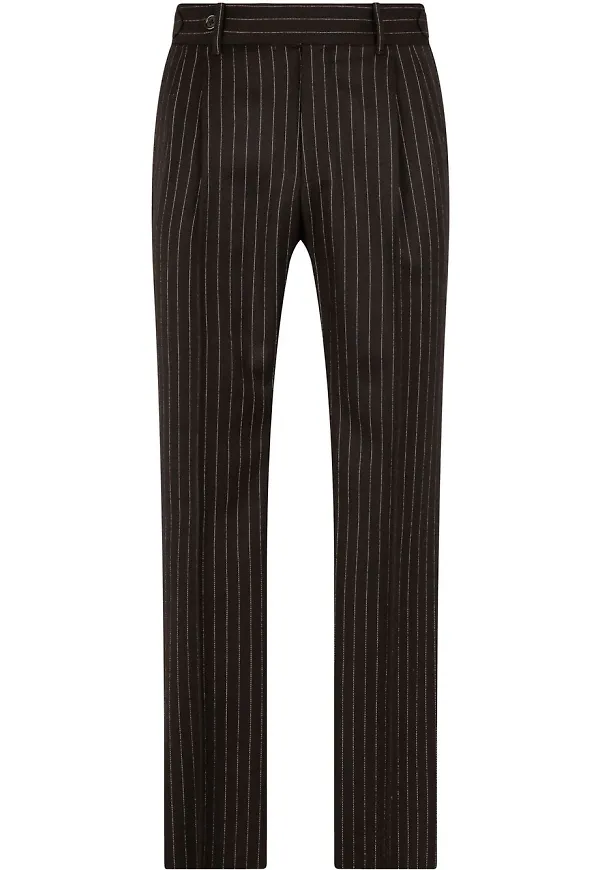 Dolce & Gabbana kritstrecksrandiga finbyxor - Svart