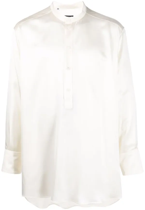 Dolce & Gabbana lång sidenskjorta - Vit