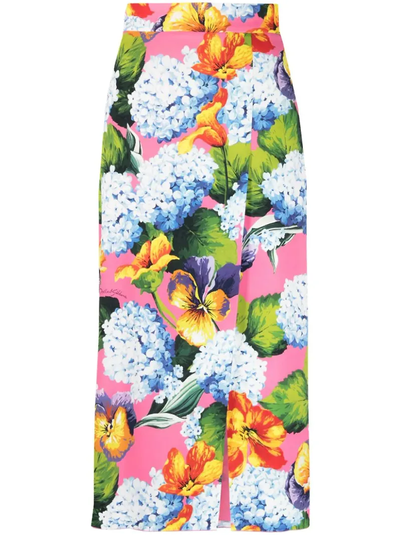 Dolce & Gabbana midikjol med tryck - Blå