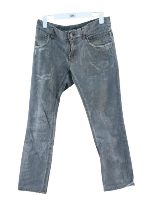 Dolce & Gabbana Pre-owned Förägda bomullsjeans Grå, Dam