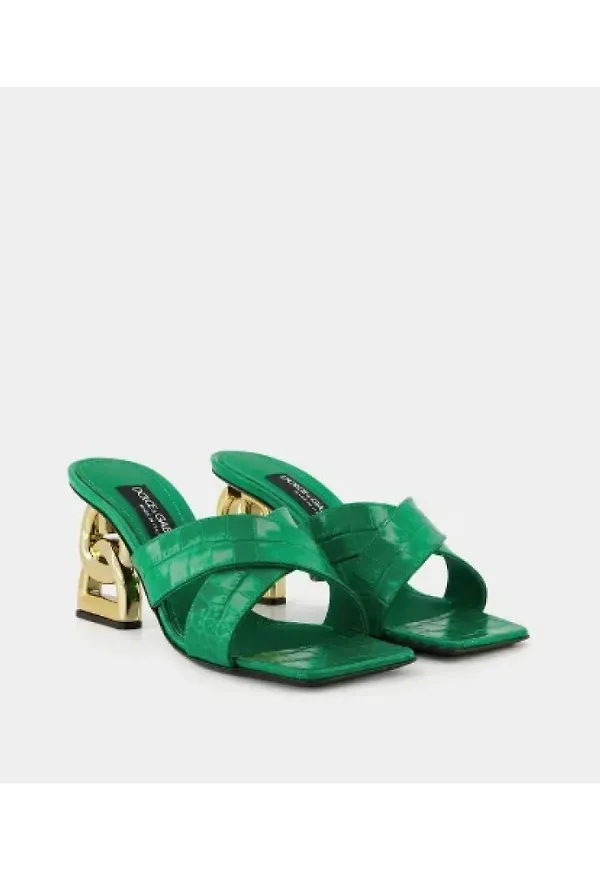 Dolce & Gabbana Pre-owned Pre-owned Läder klackskor Grön, Dam