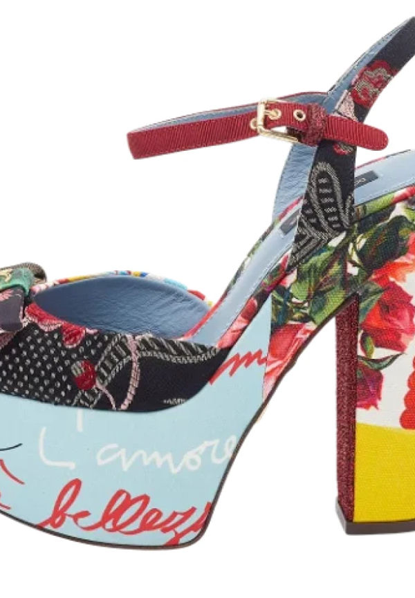 Dolce & Gabbana Pre-owned Pre-owned Tyg sandaler Flerfärgad, Dam