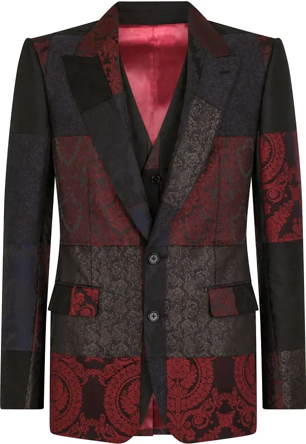 Dolce & Gabbana tredelad kostym med lappdesign - Svart