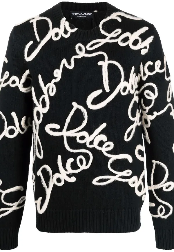 Dolce & Gabbana tröja med broderad logotyp - Svart