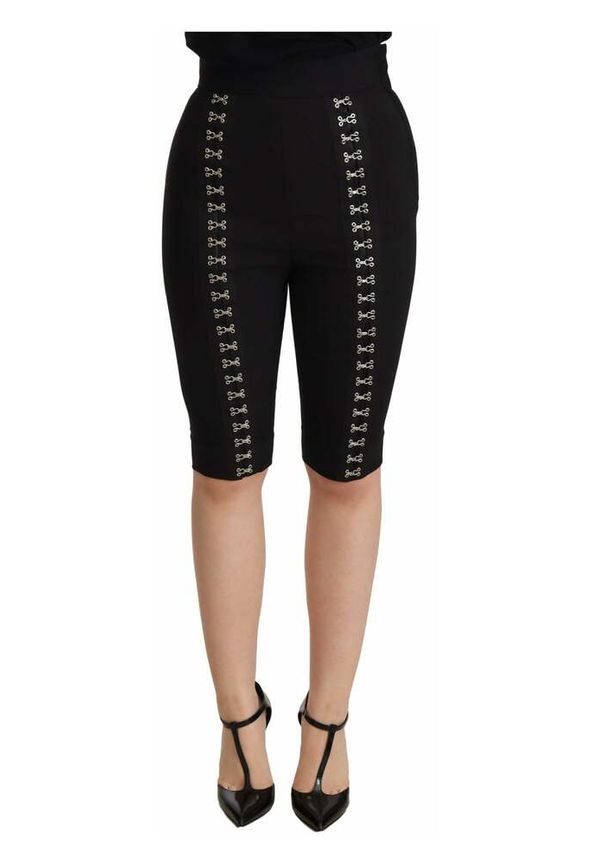 Dolce & Gabbana Wool Stretch Slim Fit High Waist Shorts Svart, Dam