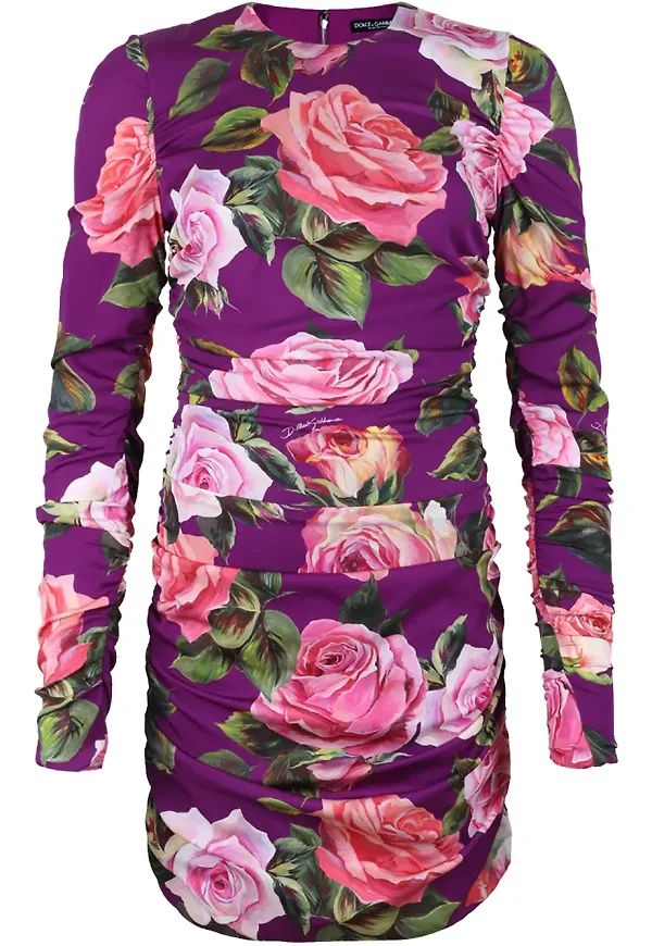 Dolce & Gabbana blommig klänning - Lila