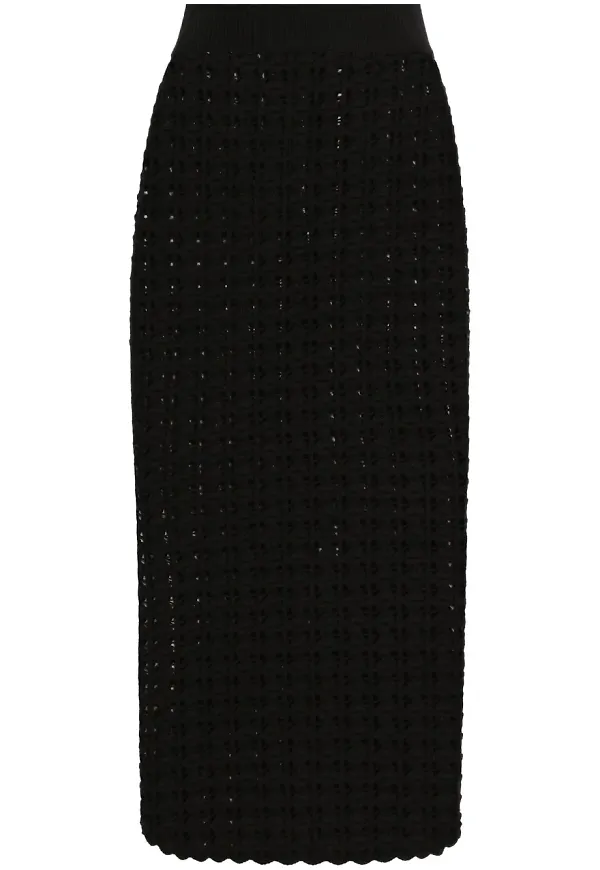 Dolce & Gabbana stickad midikjol - Svart