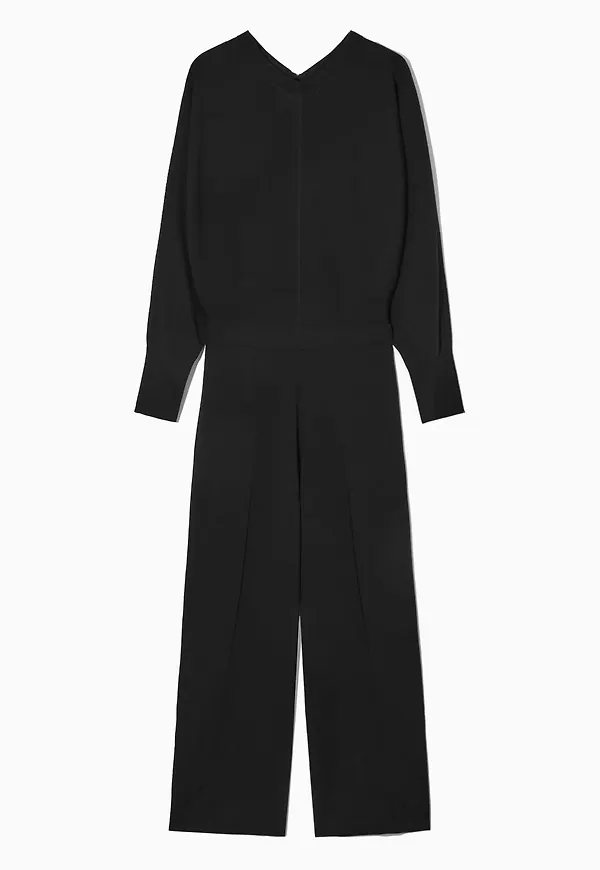 DOLMAN-SLEEVED KNITTED JUMPSUIT
