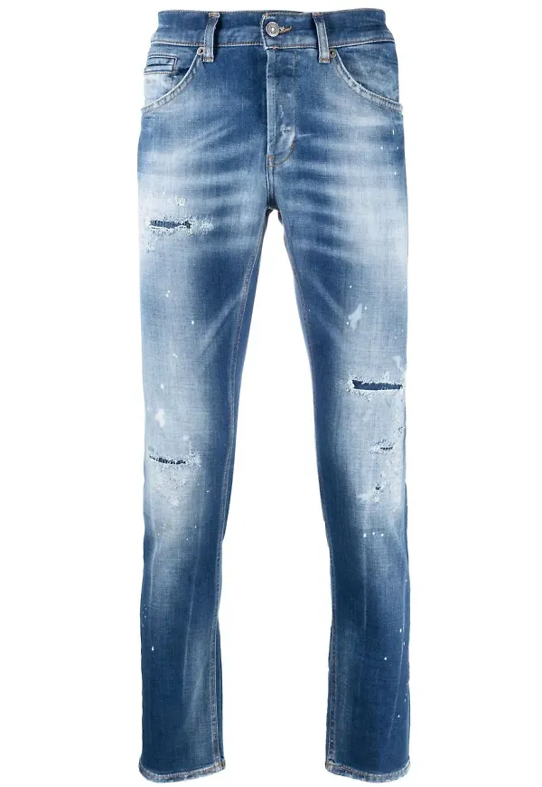 DONDUP blekta jeans med slitning - Blå
