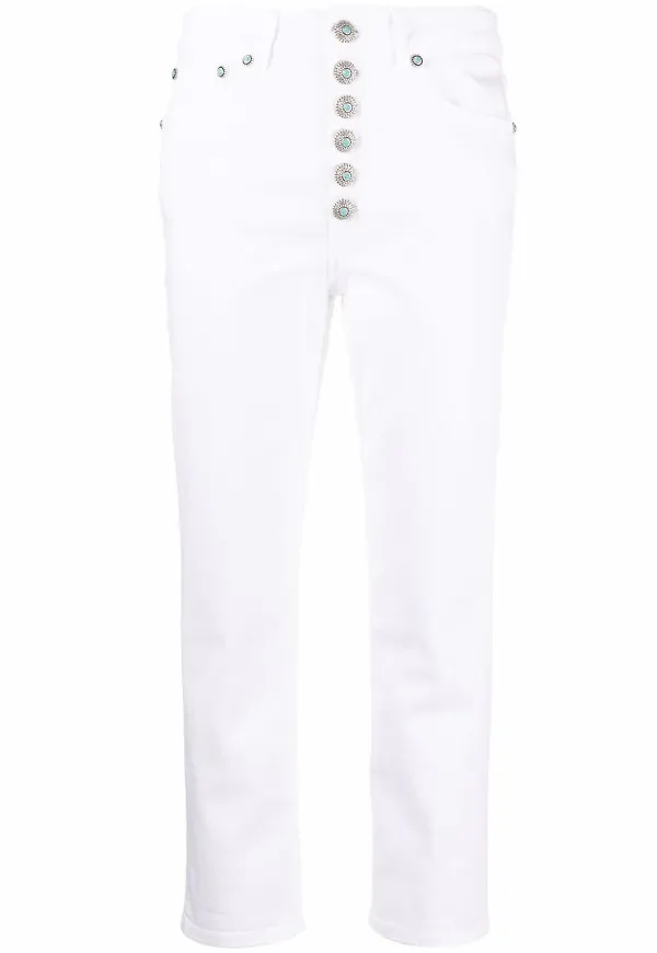 DONDUP croppade jeans - Vit